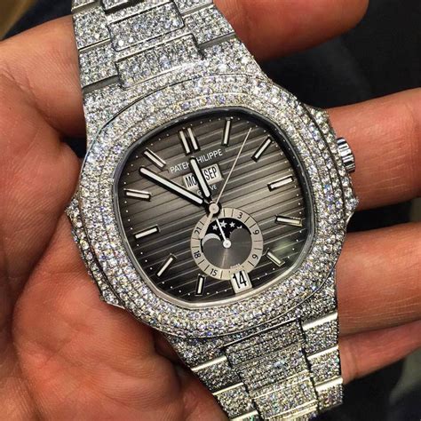 patek philippe nautilus iced out shindy|patek philippe nautilus gold diamond.